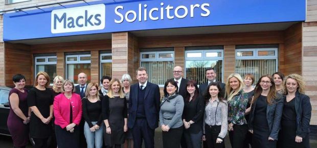 Senior Wills and Probate solicitor Lynda Monks, fourth from right, with Macks’ colleagues